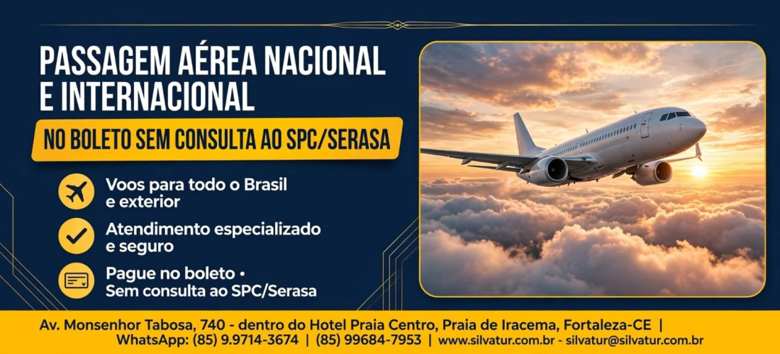 PASSAGEM AÉREA NACIONAL E INTERNACIONAL